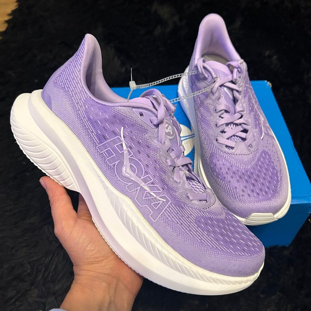 HOKA one one Mach purple athletic training running lace up shoes sneakers sz 8.5 - Picture 6 of 6